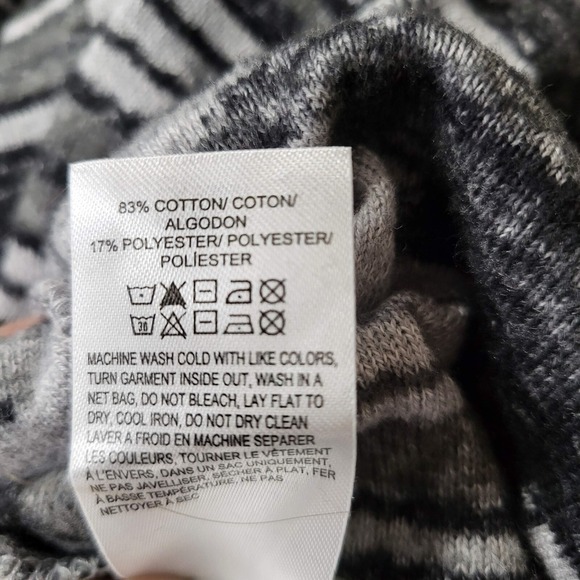 Lucky Brand Women‎ Sweater Medium Gray Aztec Open Front Duster - Picture 3 of 9